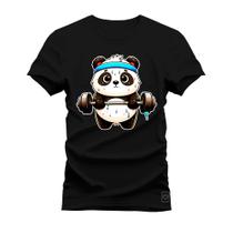 Camiseta Algodão Estampada Moda StreetWear Panda Fitness