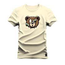 Camiseta Algodão Estampada Moda StreetWear Urso com Abelhas