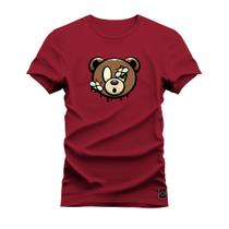 Camiseta Algodão Estampada Moda StreetWear Urso com Abelhas