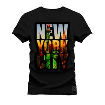 Camiseta Algodão Estampada Premium New York Abertura