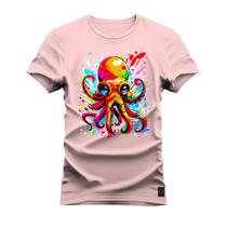 Camiseta Algodão Estampada Premium Polvo Aquarela