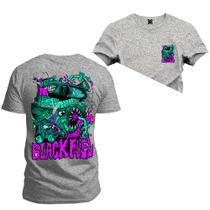 Camiseta Algodão Estampada Unissex Nexstar Varias Cores Black Fuel Frente Costas