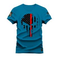 Camiseta Algodão Estampada Unissex Nexstar Varias Cores Caveira Black