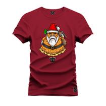 Camiseta Algodão Estampada Unissex Nexstar Varias Cores Papai Noel Pizza