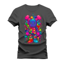 Camiseta Algodão Estampada Unissex Nexstar Varias Cores Urso Aquarela Cores