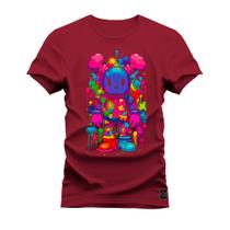 Camiseta Algodão Estampada Unissex Nexstar Varias Cores Urso Aquarela Cores