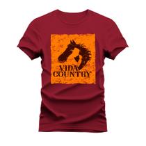 Camiseta Algodão Estampada Unissex T-Shirt Confortável Style Country