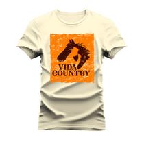 Camiseta Algodão Estampada Unissex T-Shirt Confortável Style Country