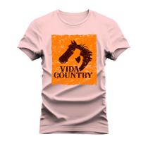 Camiseta Algodão Estampada Unissex T-Shirt Confortável Style Country