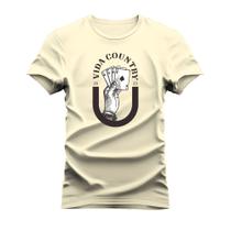 Camiseta Algodão Estampada Unissex T-Shirt Confortável Vida Country Jogue o Baralho