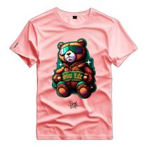Camiseta Algodão Estampada Urso Style Óculo Tedd Bear Shap Life
