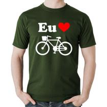 Camiseta Algodão Eu Amo Bicicleta - Foca na Moda