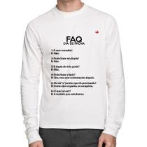 Camiseta Algodão FAQ Dia de Prova Manga Longa - Foca na Moda Camiseta Algodão FAQ Dia de Prova Manga Longa - Foca na Moda