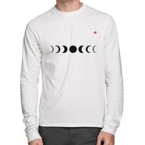 Camiseta Algodão Fases da Lua Manga Longa - Foca na Moda