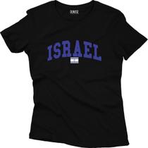 Camiseta Algodão Feminina Estado de Israel Bandeira