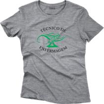 Camiseta Algodão Feminina Técnico de Enfermagem Logo Grande