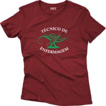 Camiseta Algodão Feminina Técnico de Enfermagem Logo Grande