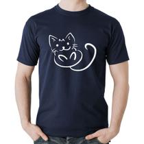 Camiseta Algodão Gatinho Traços - Foca na Moda