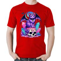 Camiseta Algodão Gato Gótico Arte - Foca na Moda