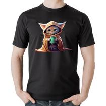 Camiseta Algodão Gato Jedi - Foca na Moda