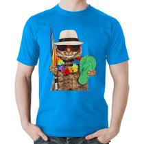 Camiseta Algodão Gato nas Férias - Foca na Moda