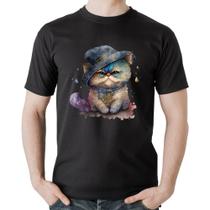 Camiseta Algodão Gato Persa Watercolor - Foca na Moda