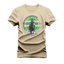 Camiseta Algodão Gola Redonda Confortável Orgulho De Ser Boiadeiro