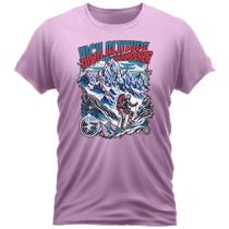 Camiseta Algodão Gola Redonda Feminino Masculino Manga Curta Estampada Altitude