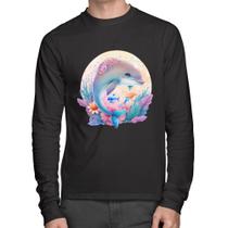 Camiseta Algodão Golfinho Fofo Manga Longa - Foca na Moda