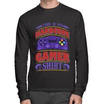 Camiseta Algodão Hardcore Gamer Manga Longa - Foca na Moda Camiseta Algodão Hardcore Gamer Manga Longa - Foca na Moda