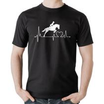 Camiseta Algodão Hipismo Batimentos Cardíacos - Foca na Moda