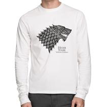 Camiseta Algodão House Stark: Winter is Coming Manga Longa - Foca na Moda