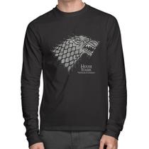 Camiseta Algodão House Stark: Winter is Coming Manga Longa - Foca na Moda