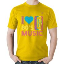 Camiseta Algodão I love 80's music - Foca na Moda