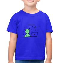 Camiseta Algodão Infantil Alien Hello World! - Foca na Moda