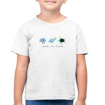 Camiseta Algodão Infantil Animals are friends - Foca na Moda