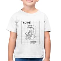 Camiseta Algodão Infantil Arcade Fliperama Projeto - Foca na Moda