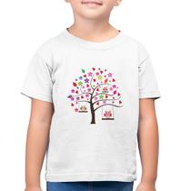 Camiseta Algodão Infantil Árvore Corujas - Foca na Moda