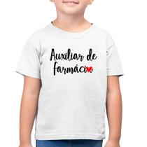 Camiseta Algodão Infantil Auxiliar de Farmácia por Amor - Foca na Moda