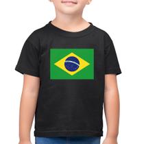 Camiseta Algodão Infantil Bandeira Brasil - Foca na Moda