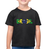 Camiseta Algodão Infantil Bandeira Brasil Letras - Foca na Moda Camiseta Algodão Infantil Bandeira Brasil Letras - Foca na Moda