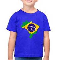 Camiseta Algodão Infantil Bandeira Brasil Mapa - Foca na Moda