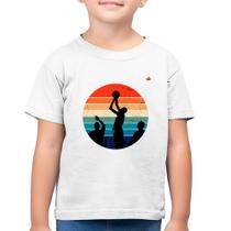 Camiseta Algodão Infantil Basquete Vintage Sunset - Foca na Moda