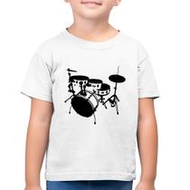 Camiseta Algodão Infantil Bateria Música Baterista - Foca na Moda