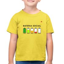 Camiseta Algodão Infantil Bateria Social - Foca na Moda