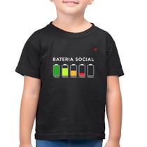 Camiseta Algodão Infantil Bateria Social - Foca na Moda