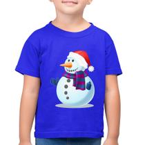 Camiseta Algodão Infantil Boneco de neve - Foca na Moda