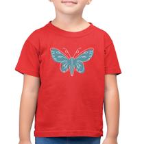 Camiseta Algodão Infantil Borboleta Abstrata - Foca na Moda