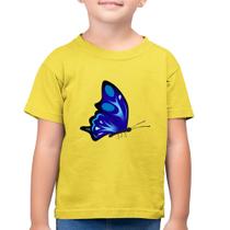 Camiseta Algodão Infantil Borboleta Azul - Foca na Moda