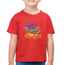 Camiseta Algodão Infantil Borboletas Coloridas - Foca na Moda